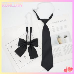 [KUNLIAN] Màu rắn trẻ em Snap Tie cơ bản màu đen ngắn sinh viên giản dị tất cả các trận đấu Tie Nam Nữ phụ kiện