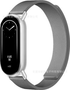 New 14mm Suitable for Xiaomi 10 Silicone Bracelet with Lychee Pattern and Magnetic Attachment for Xiaomi 8/9 Sports Wristband