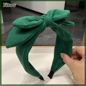 Fitow Beautiful New Big Bow Rabbit Ear Headwear For Women Headband Girls Vintage Bow Hair Bands Wide Hoop Hairband Hair Accessories