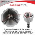 Deburring External Chamfer Tool, with Tungsten Carbide Blade, Deburring Chamfering Drill Bit, Remove Burr Tools Quick Release Hex Shank. Improved Durability and Sharpness. Fits 1/8" to 3/4".. 