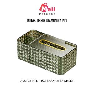 Mall Perabot | Kotak Tisu Tempat Penyimpanan Tisu Diamond | Kotak Tissue Per Serbaguna | Tempat Pena dan Remote