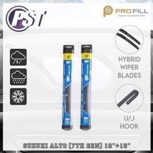 PST Hybrid Wiper Blade Set [Rubber Type] - Suzuki Alto (7th Gen) 2010-13 18"+16"