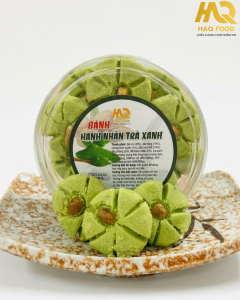 Bánh Hạnh Nhân HAQ FOOD Hộp Tròn 130g - Đồ Ăn Vặt Giòn Tan Thơm Bùi Ít Ngọt Biếu Tặng