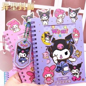 Sanrio Kuromi Hello Kitty Notebook Cinnamoroll My Melody Hand Book Note Paper Cartoon Memo with Stickers for Girls Gift Toys