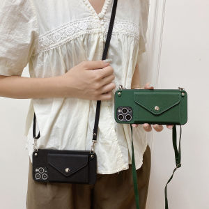 Card Case For Samsung With Diagonal Strap Lanyard Mobile Phone Case With Card holder Samsung Galaxy S23 Ultra S25 FE S21 Plus S24 Plus S26 Ultra S22 Ultra S23 FE Protective Shell Cards Slot Case With Rope