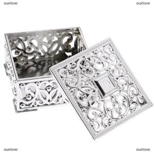 [COD] ourlove Plastic Treasure Trinket Box Square Candy Box Treasure Chest Wedding Favor Box