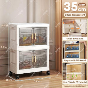 HETEE Cabinet for clothes Stackable Foldable Storage Cabinet Double Doors Storage For Bedroom clothes storage organizer
