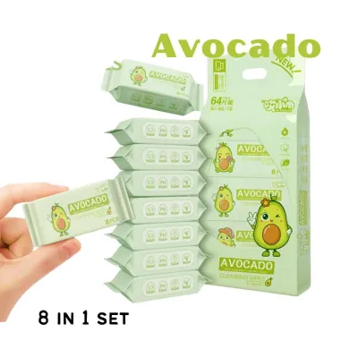 8in1 Set 64pcs Wipes Wet Mini Baby Care Wipes Wet Tissue Travel Outdoor Spot Mini Wet Wipe Portable
