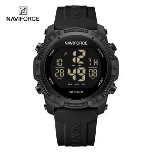 NAVIFORCE Watch for Mens Digital Sports Waterproof 50 Meters Original 2024 Fashion Watch with Stopwatch Calendar Luminous Display Alarm Watch Silicone Strap NF7104