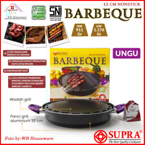 Barbeque grill 32cm supra ungu / panggangan anti lengket / round grill