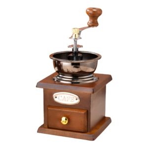 UNMEGONI Ceramic Conical Burr Manual Coffee Grinder Vintage Wooden Adjustable Grind Size Coffee Bean Grinder  Ground Coffee Drawer Hand Crank Coffee Mill Home Kitchen