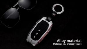 Heavy Key Fob Cover Case Protector for Toyota Keychain Accessories for Toyota 2019-2024 Venza RAV4 Prime Land Cruiser Fortuner Grand Highlander Corolla Cross HiluxTundra (Type-A Black)