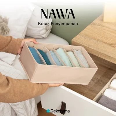 Dekoruma NAWA Kotak Penyimpanan Lemari / Laci 6 Sekat