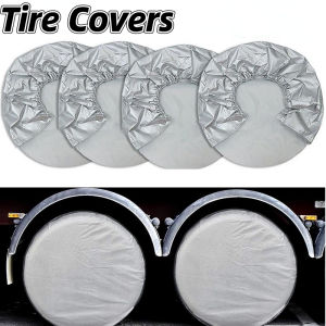 4PCS Universal Wheel Tire Covers Waterproof Tire Accessories Dust-proof Protector