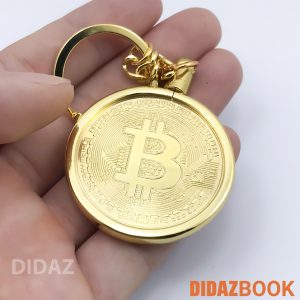 Móc Treo Chìa Khóa xe máy ô tô xe hơi Bitcoin Dogecoin đẹp sáng kim loại mạ vàng 24k bền bỉ chắc chắn MK01