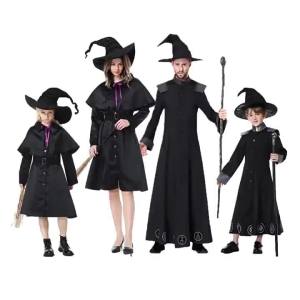 European and American Halloween cos Costume Wizard Parent-Child Set Great Magician Costume for Masquerade and Role-Playing