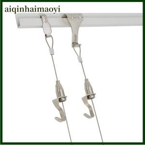 aiqinhaimaoyi 0.5-2M Adjustable Art Display Hanger 304 Stainless Steel Wire Cable Hanging Kit for Gallery Paint Picture Ceiling Suspension