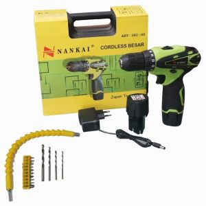 Bor Baterai Bor Listrik Bor Tanpa kabel 12V Set Lengkap Mata Bor Cordless Drill Full Set Of Drill Bits Bor Mesin Elektrik Drill Set Reversible Mesin Bor Tangan Listrik