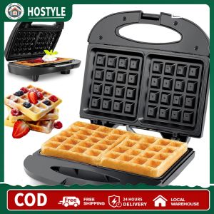 Small Kitchen Waffle Maker for Belgian and Chaffle Waffles with Non-slip Handle and Easy Clean Surface