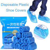 100PCS Disposable Plastic Shoe Covers Anti Slip Plastic Cleaning Overshoes Outdoors Waterproof Rainproof Shoe Covers
