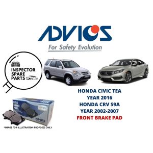 100% ADVICS AISIN HONDA CIVIC TEA YEAR 2016 CRV S9A YEAR 2002-2007 FRONT BRAKE PAD C1N031Y