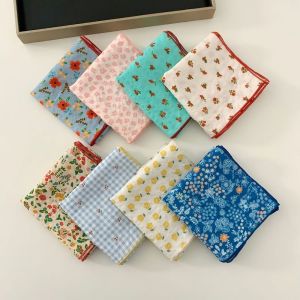 THANKSKY Anh đào Khăn vuông nhỏ Hoa Hạt điều Khăn tay vuông Retro Băng đô Khăn lụa in họa tiết Phụ nữ