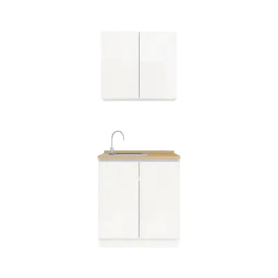 HomeHuk ชุดครัวพร้อมซิงค์ รุ่นเตตริส ขนาด 80 ซม. - สีขาว