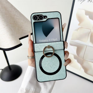 Luxury Ring Holder Bracket Case for Samsung Galaxy Z Flip 6 5 4 3 7 8 flip6 Magnetic Stand Wireless Charging Shockproof Cover