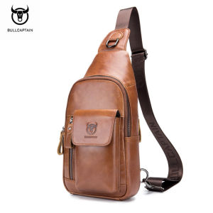 BULLCAPTAIN Mobile Burglar Shoulder Messenger Bag Mens Leather Chest Bag