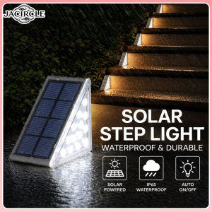 JACIRCLE LED Solar Triangular Staircase Light Outdoor IP65 Waterproof Courtyard Lamp for Stair Garden Path