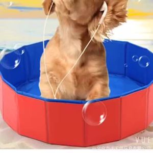 Cat Litter Tray Foldable Design pvcbathing tub / Foldable bathtub for cats and large dogs water pool swimming pool cat litter open or semi-enclosed anti-splash style cat toilet large litter box