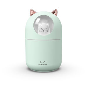 Humidifier Kucing Cat Pelembab Udara Air Purifier Diffuser LED Light 300ML