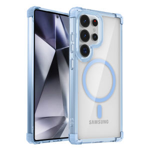 Luxury Shockproof Clear Case For Samsung Galaxy S26 S25 Edge S24 S23 FE S22 S21 Plus Note 20 Ultra For Magsafe Magnetic Cover
