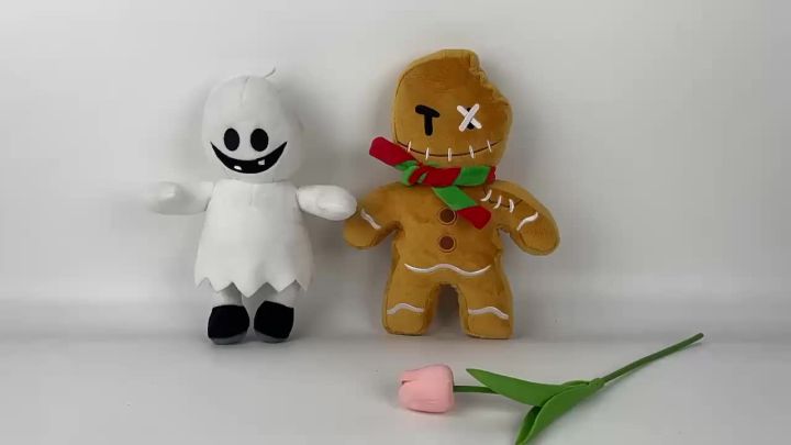 Stumble Guys Surrounding the Game Brown Gingerbread Man White Ghost ...