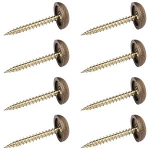 8Pieces Sturdy Brass Fastening Screws With Hemispherical Caps Mirror Secure Furniture Hardware Assembly Solution