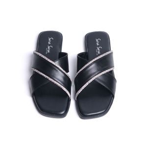 Sara Sara IZZA Sandal Flat Wanita Sendal Slop Model Silang Sandal Empuk Terbaru