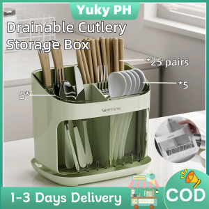 Chopstick Holder Chopstick Drainage Box Kitchen Tableware Storage Box Tableware Storage Rack Plastic Spoon Rest Dustproof Chopstick Holder