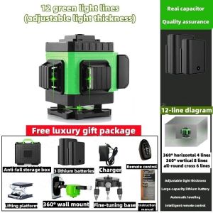 12 Line/16 Line 360° 4D Laser Distance Meter Laser Level Rotary Digital Auto Measuring Tool Set