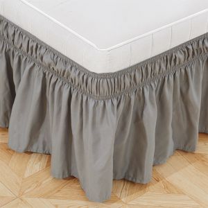 Mishilei Cadar Ropol Set Bed Skirt Elastic Wrap Around Bedsheet Bedspread Single Soft Fade Resistant