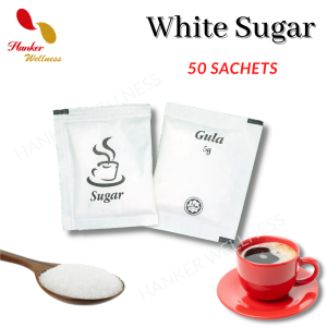 White Sugar Brown sugar Raw Sugar Single Serve Sticks Gula Halus Gula Pasir Paket Individu 50 Stick 优质白砂糖包 黄糖包