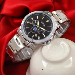 Box Exclusive Jam Tangan Guess Bulat Lancip VA-973HA / Jam Tangan Fashion Wanita Tali Rantai Diameter 38 cm