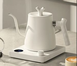 1000W Electric Gooseneck Kettle 1000ml 304 Stainless Steel Coffee Pot Intelligent Constant Temperature LED Display for Coffee/Tea