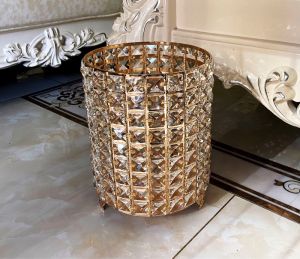 HH17-14 ถังขยะคริสตัลสีทอง