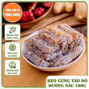 Kẹo gừng táo đỏ 100g bánh gừng đường nâu táo đỏ thơm dẻo vị ngọt tự nhiên tốt cho sức khỏe