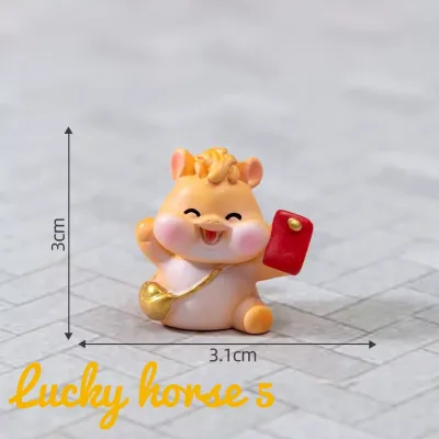 SG Stock 2026 CNY Year of Fire Horse Figurine Cute Lucky Horse Ornament Car Dashboard & Office Desk Decor Chinese New Year Gift
