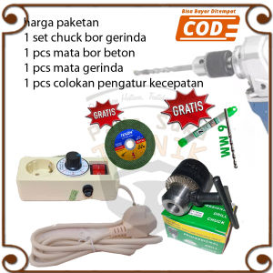 colokan pengatur volume kecepatan bisa lambat bisa cepat Stop Kontak Dimmer + chuck bor gerinda drat