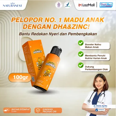 Naturanest - Madu Anak DHA Zinc Suplemen Nutrisi Anak Madu Alami Berkualitas 100gram