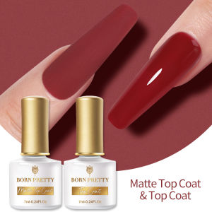 BORN PRETTY 7Ml Super Top Coat No Wipe Matte Top Gel ยาทาเล็บเจลสีชมพูใสเจลขัดเงาเจลทาเล็บเจลเคลือบเงาฟังก์ชั่นเจล