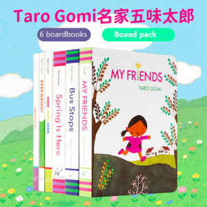【SG Stock】Taro Gomi Featuring 6 Classic boardbooks boxed My friends/bus stop/spring is here