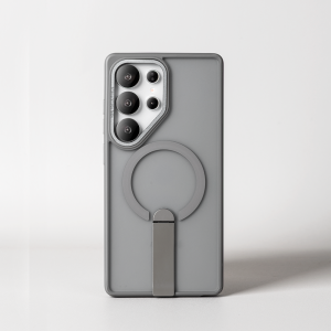 Sanptoch Matte Kickstand​​ Magnetic Phone Case For Samsung S25 24 Ultra Plus Soft TPU Edge + Hard PC Hard Cover Built in Stand For Galaxy S25Edge S24FE Frosted Transparent Military-shockproof Protection Casing